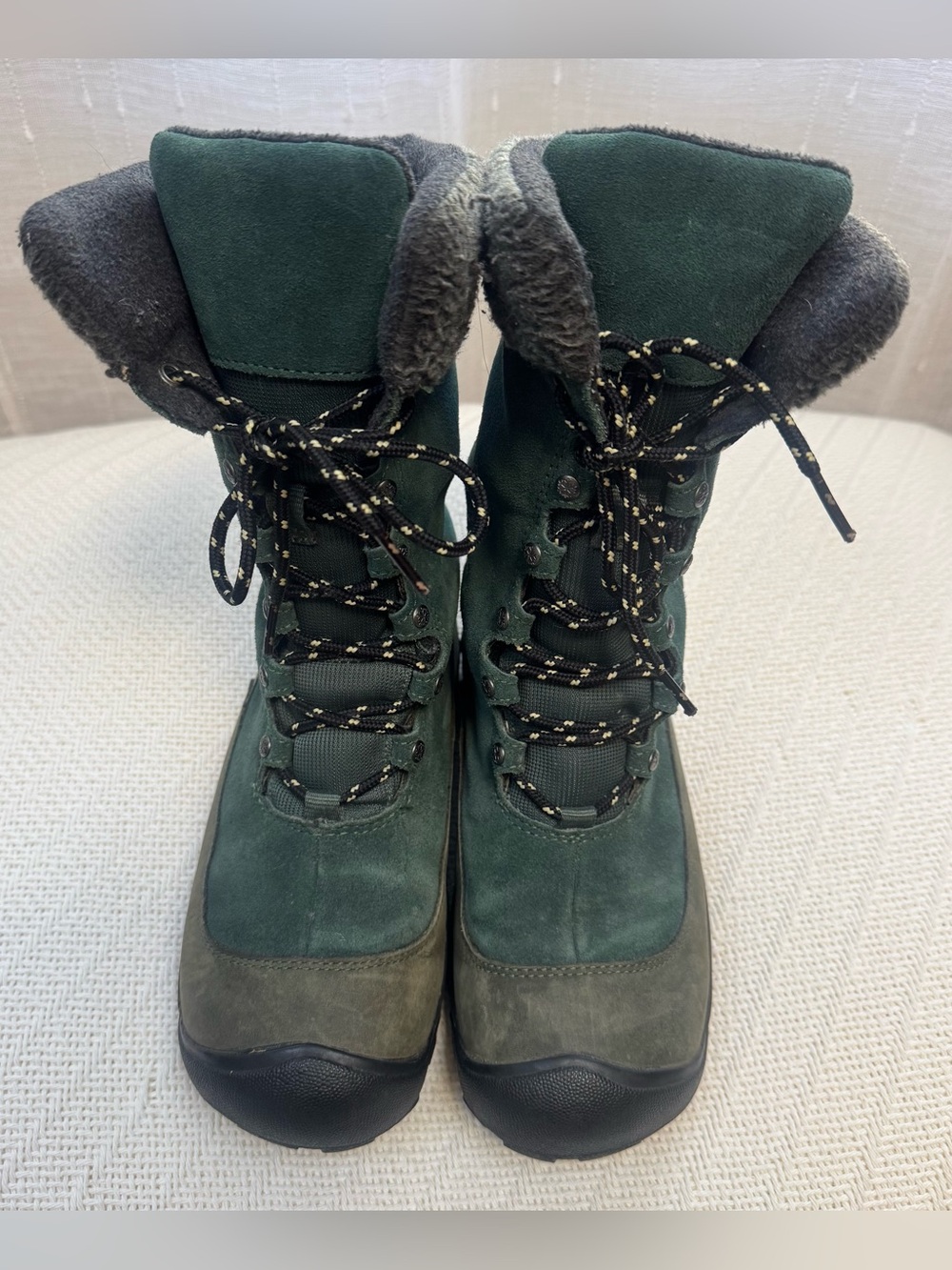 Keen Women's Sz 7 Dark Green Suede Winter Lace-Up Boots